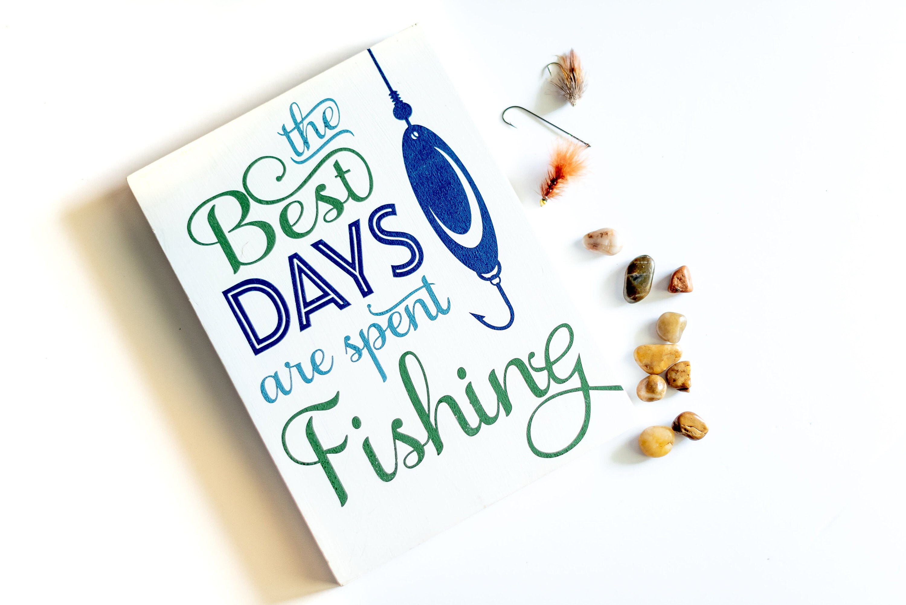 Étiquette Bagage Humour Pêche - 'The Best Days Are Spent Fishing' En Simili Cuir
