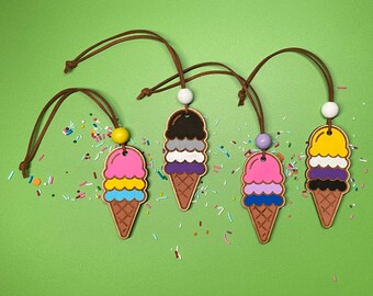 Una cucharada de orgullo - Pin de orgullo - Imán de orgullo - Accesorio de orgullo - Orgullo personalizado - Celebrar la diversidad - Estilo de orgullo - Helado - Adorno