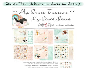 Bundle Pack -- Craft O Clock Collection "My Sweet Treasure" (3 Blocks + 1 Cover of your choice) -- Make your Album