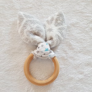 Montessori Gripping Ball / Rattle, Natural teething ring Oeko-Tex Fabric image 6