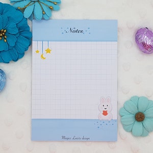Kawaii Rabbit A6 Notepad, Cute Notepad, Notepad