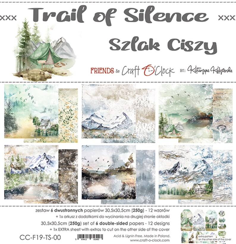 Craft O Clock Blocks Trail of Silence Collectie  12x12 (30,5x30,5cm)