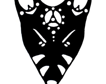 Kitsune Mask SVG / PNG / JPG files | Digital Cutting Machine File | Fox face Silhouette | Japanese Fox Mask | Original Art