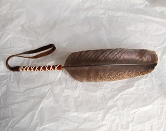 Smudge Feather | Turkey Smudge Feather | Eastern Woodlands | Indigenous Northeast Tribes | Decorated Feather | Native American Beliefs