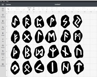 Elder Futhark Rune Set Digital Download | Viking Norse Runestones | Elder Futhark SVG PNG Files | Downloadable Rune Images | Full Rune Set