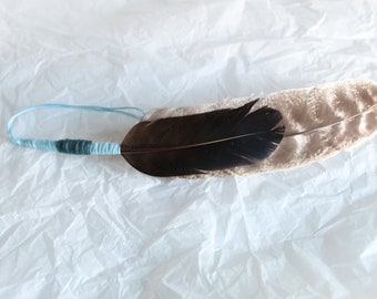 Charm Feather | Turkey Smudge Feather | Eastern Woodlands | Indigenous Northeast Tribes | Decorated Feather | Native American Beliefs