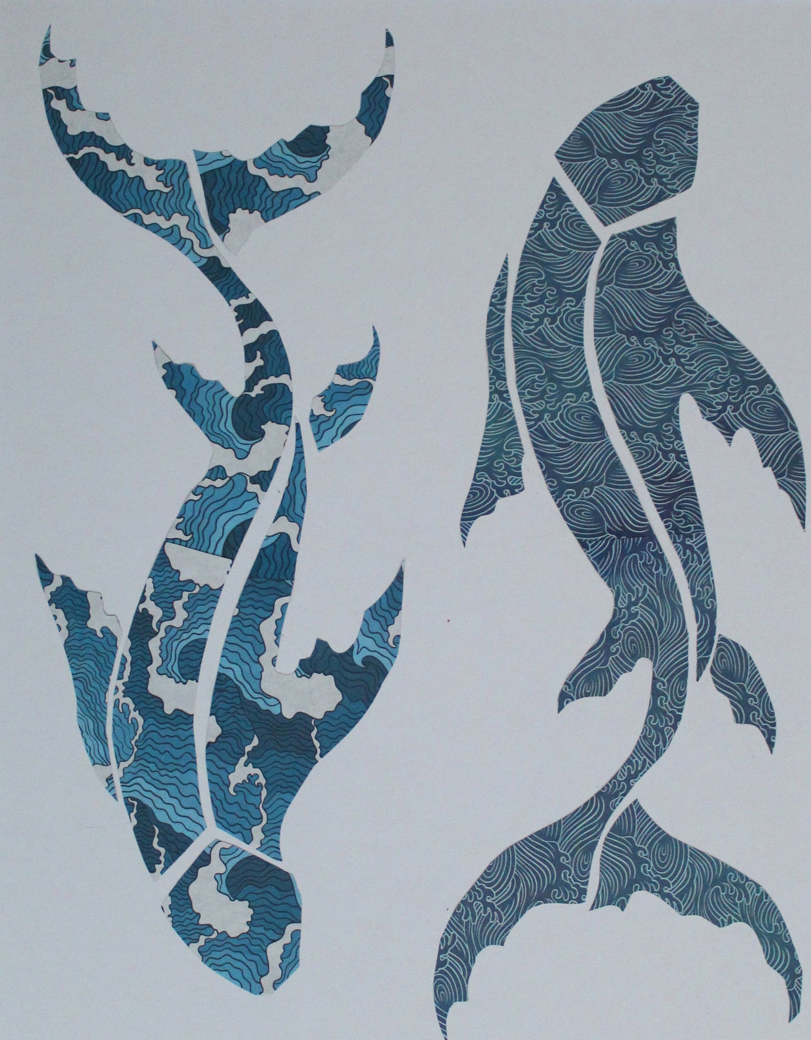 Origami Style Koi Fish Paper Art Koi Fish Wall Hanging Etsy