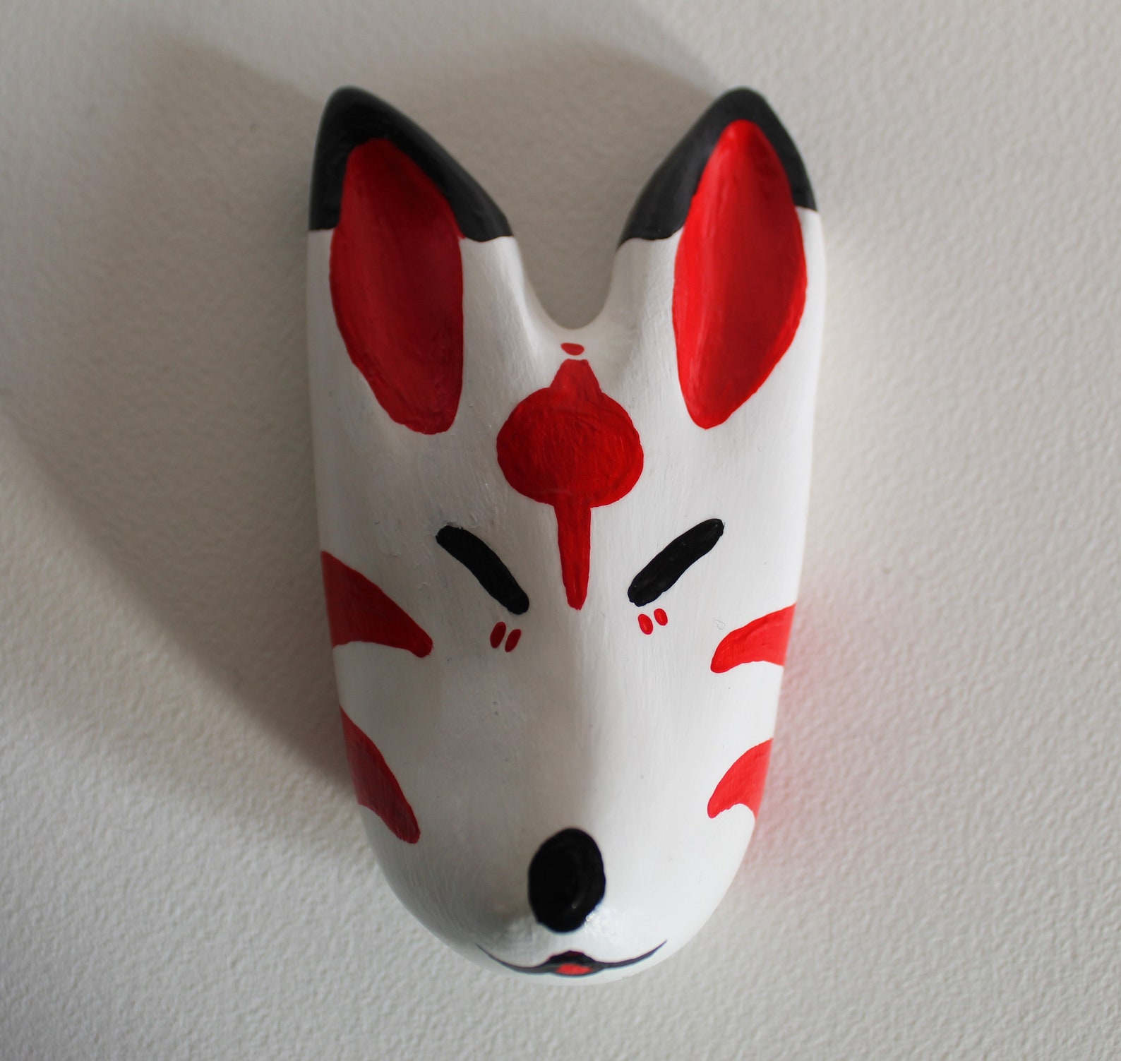Mini máscara kitsune / máscara kitsune pared colgante / Etsy