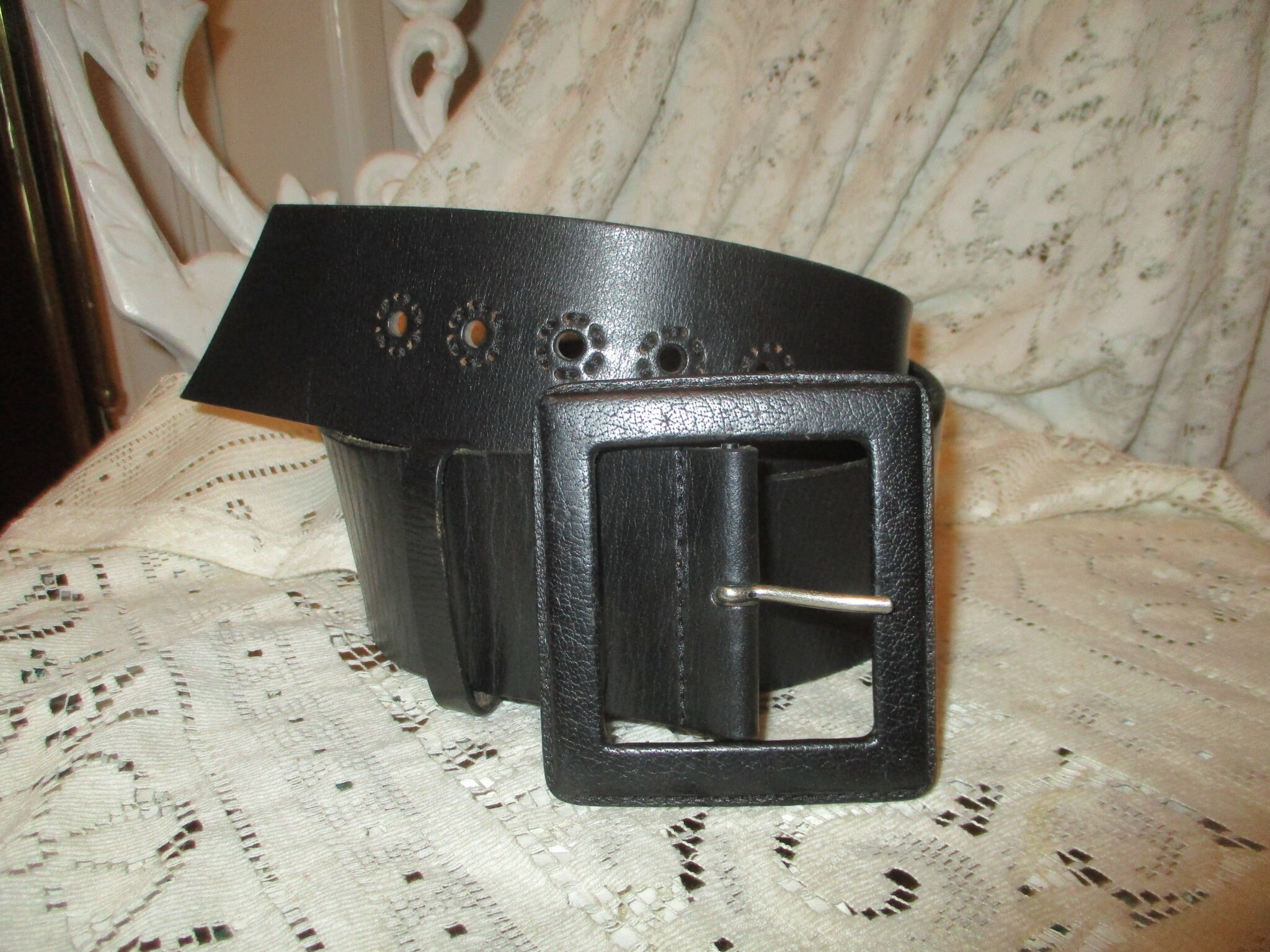 Coldwater Creek Spirit X Wide Leather Belt Size XL - Etsy display picture 1