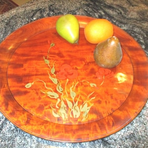 hand painted burled wood tray