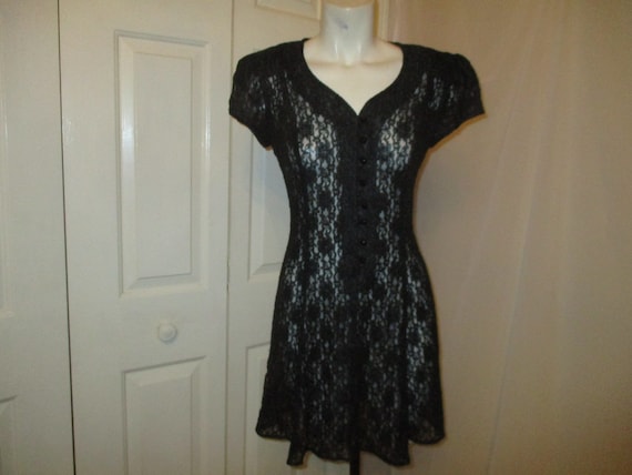 All That Jazz sheer lace short sleeve dress