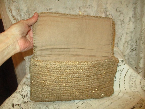 Flora Bella crochet raffia clutch - image 10