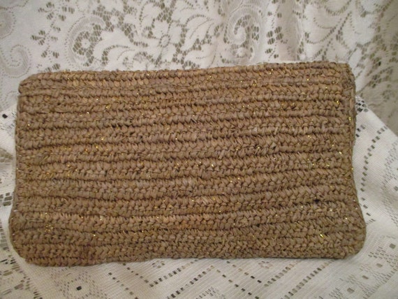 Flora Bella crochet raffia clutch - image 9