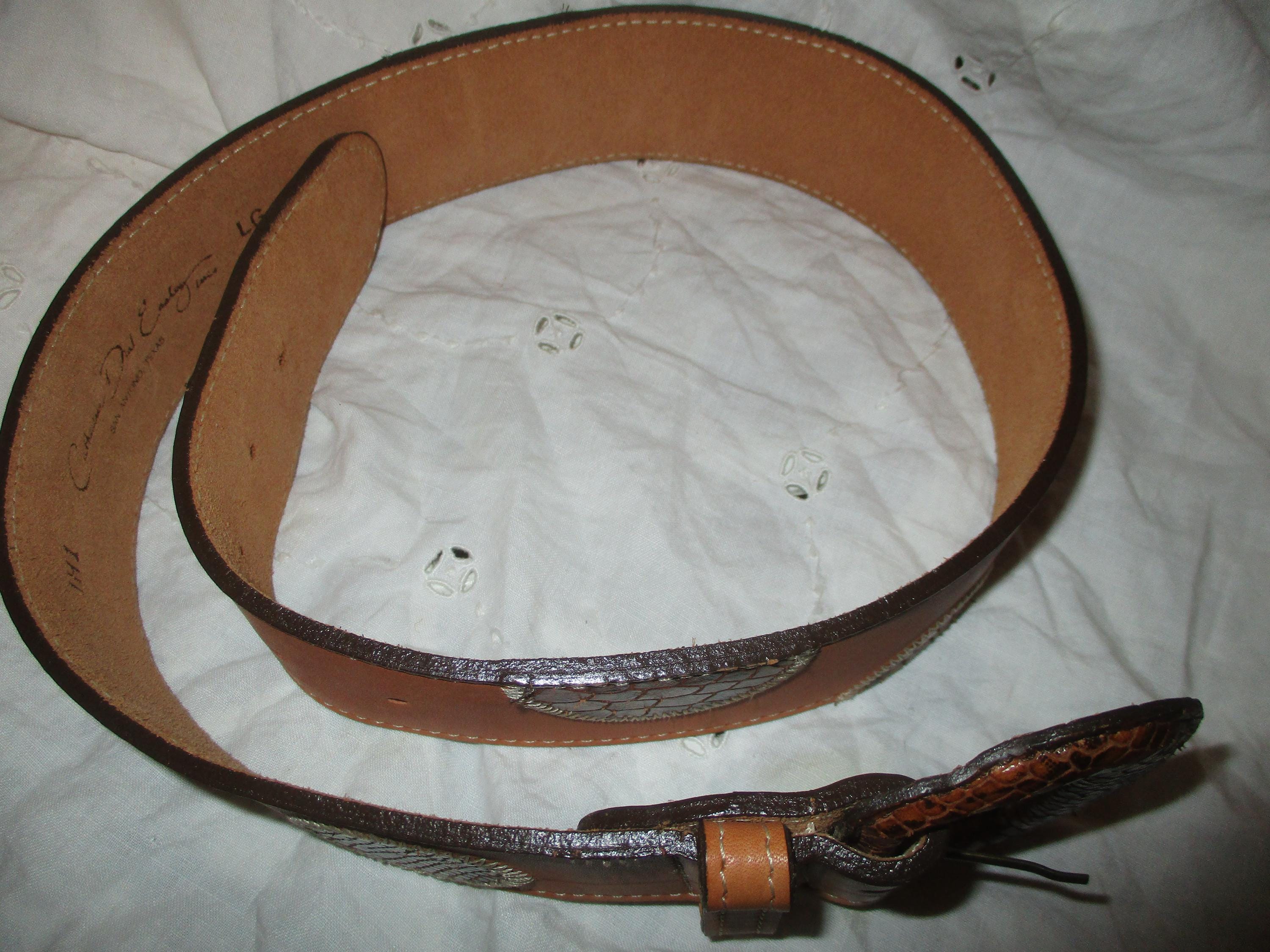 Catherine Dial Easley Vintage Leather Belt With Snakeskin 
