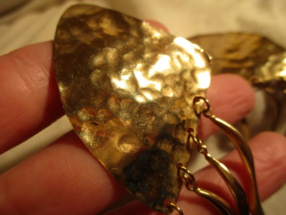 large hammered dangle earrings - image 9
