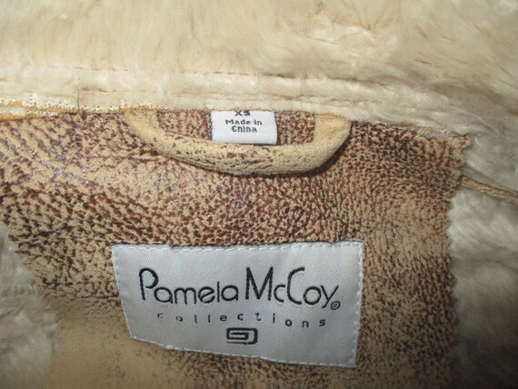 Pamala McCoy distressed faux leather/faux fur coat - image 6