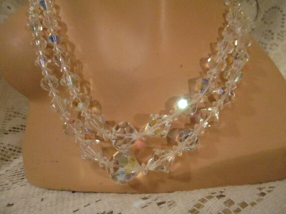 Double strand crystal best sale necklace