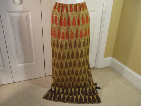 Nelly de Grab gold lame' maxi skirt