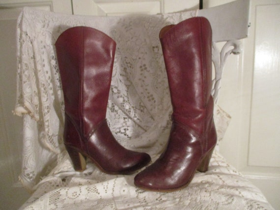 leather mid calf boots - image 2