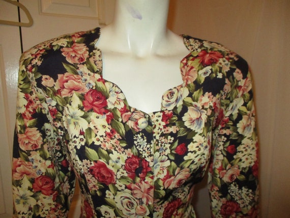 Paul Harris floral print button down dress - image 2