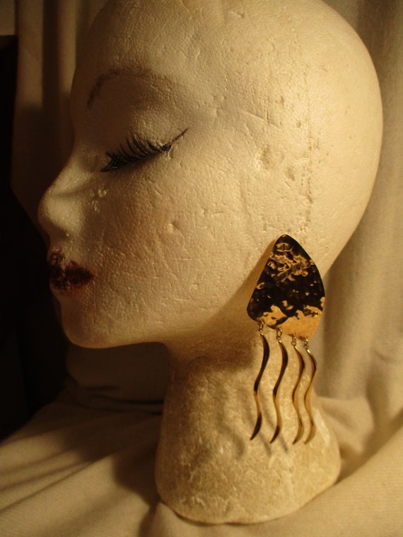 large hammered dangle earrings - image 4