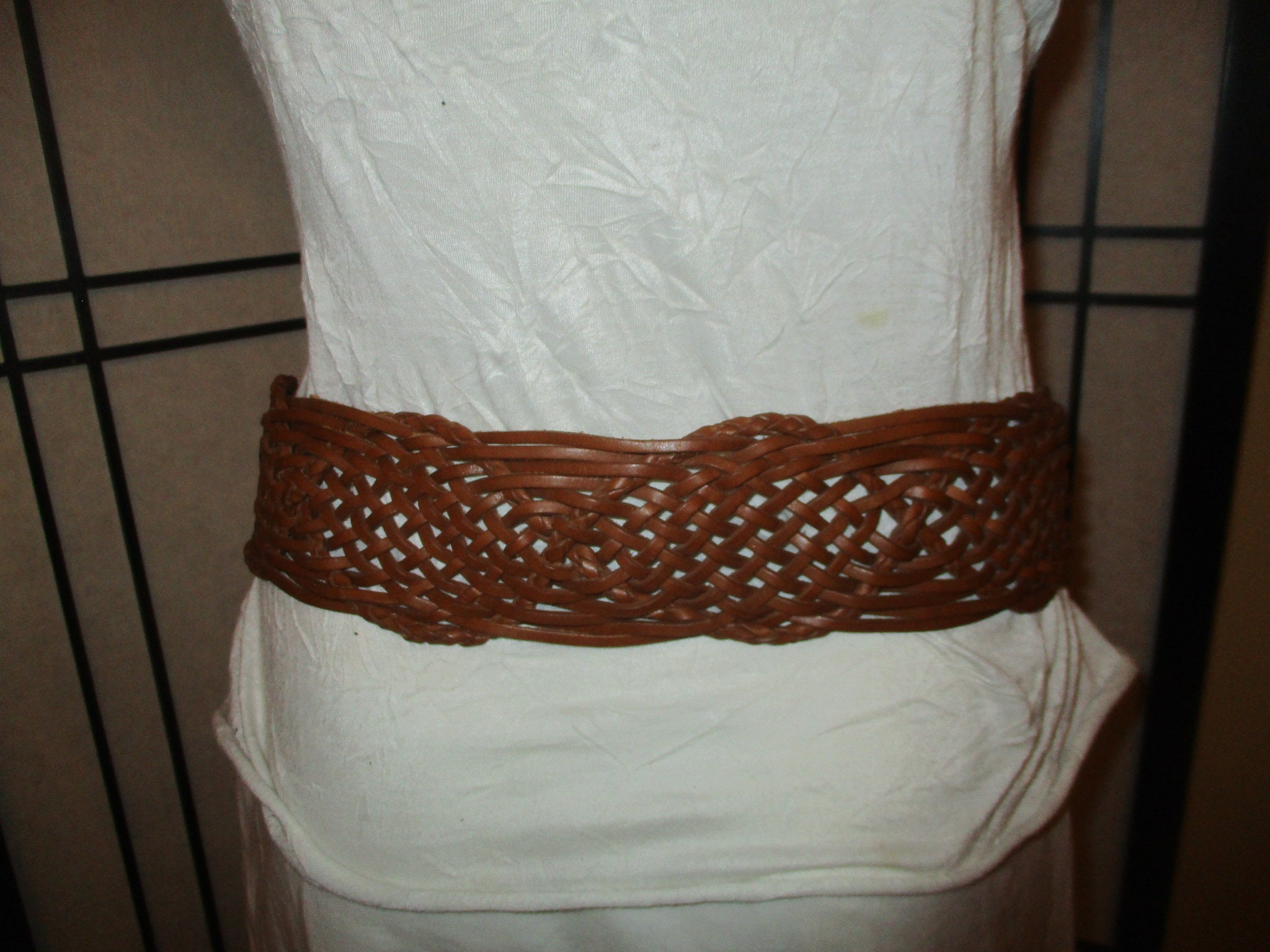 Betsey Johnson Leather Woven Wide Belt Stars M Betsey Johnson Wide Woven Leather Belt Large - Etsy main image 4