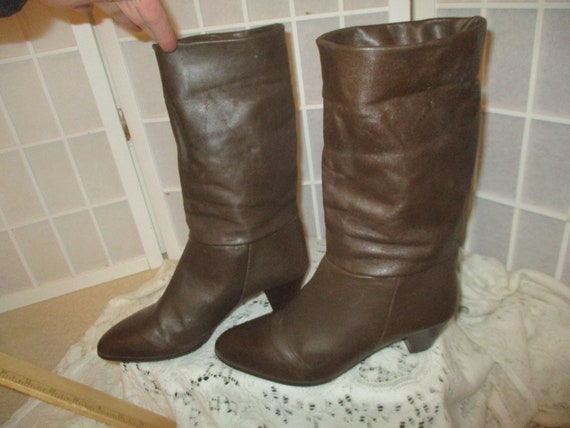 Showoffs leather mid calf/ankle boots size 9 - image 8