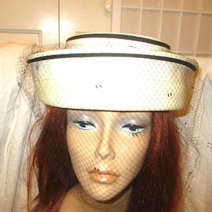 Pinehurst vintage straw hat with veil for Thalhimer's