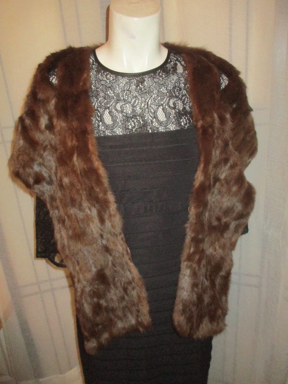 vintage dyed squirrel fur stole - image 6