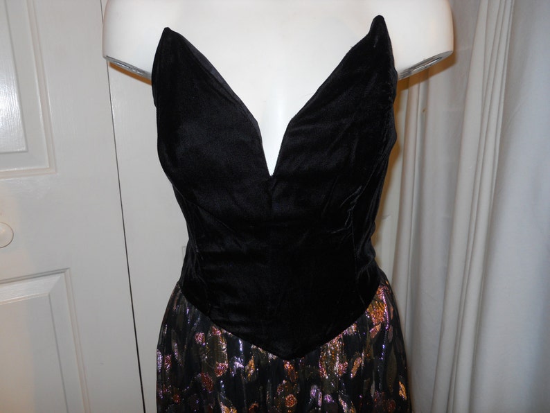 vintage Jessica McClintock strapless evening dress