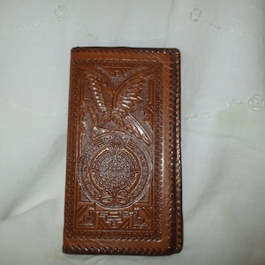 Cartera plegable Gaitan de piel labrada