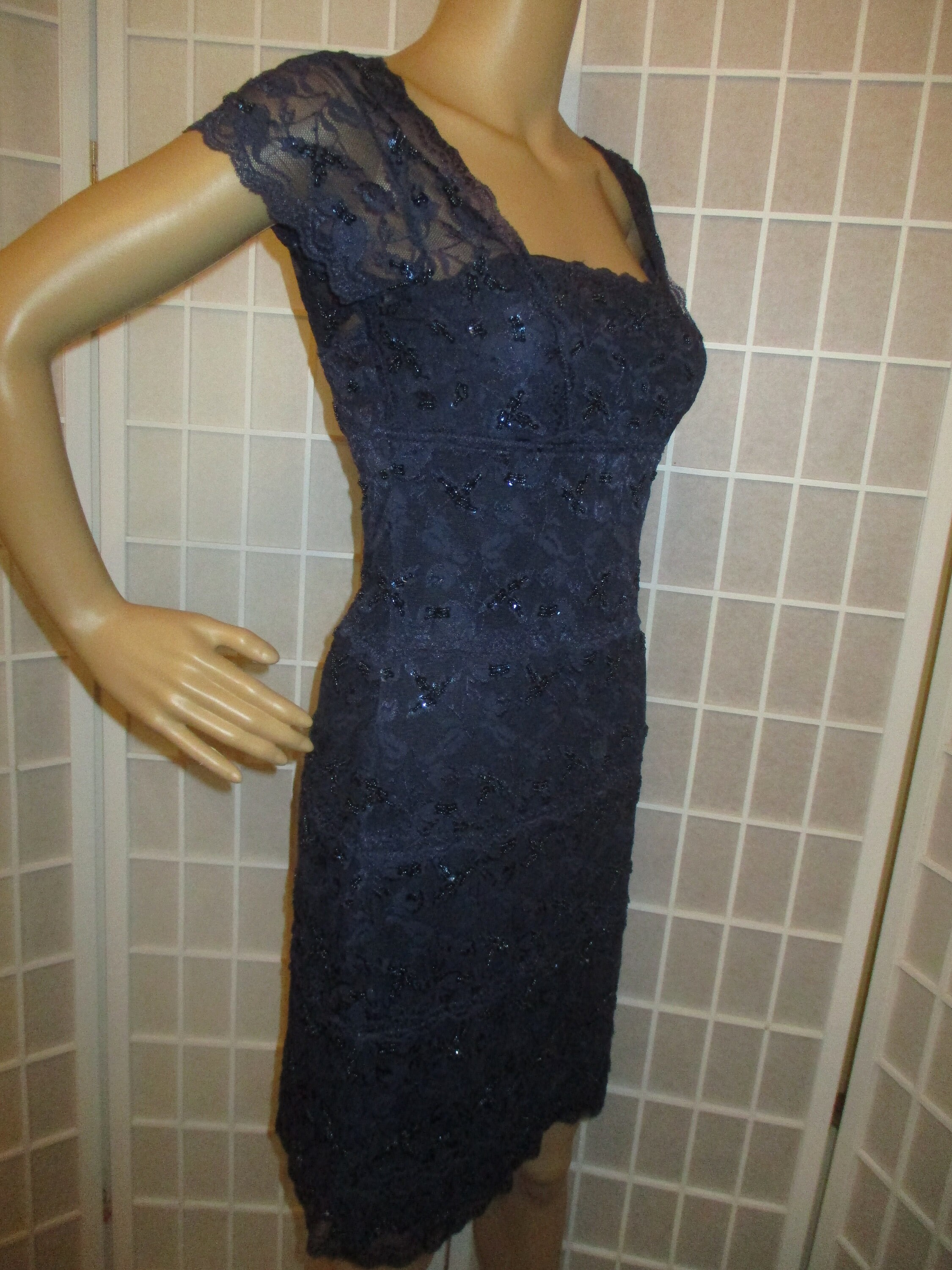 vintage white lace strapless dress Vintage Sheer Tape Lace Strapless Gown main image 1