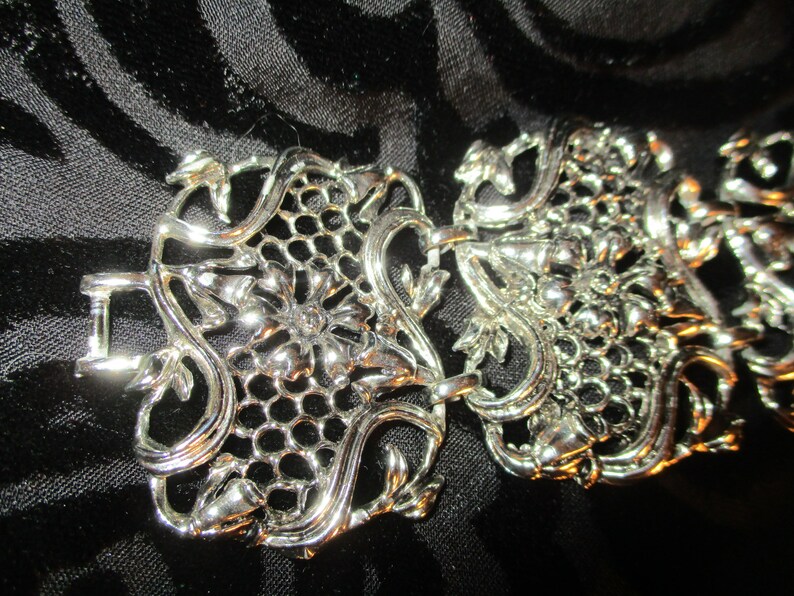 Art nouveau filigree wide bracelet image 3