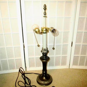 vintage Stiffel cast brass 2 socket tall candlestick table lamp base