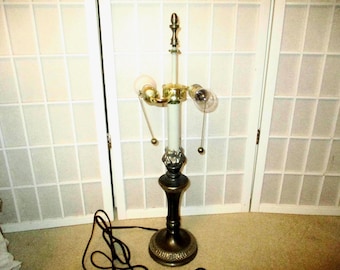 vintage Stiffel cast brass 2 socket tall candlestick table lamp base
