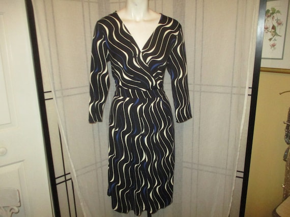 Talbots mock wrap 3/4 sleeve jersey knit dress