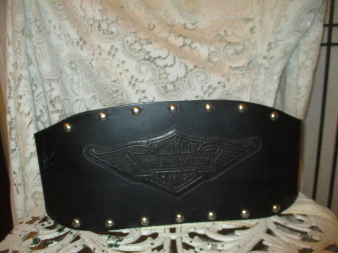 Harley Davidson Studded Leather Kidney Belt Etsy