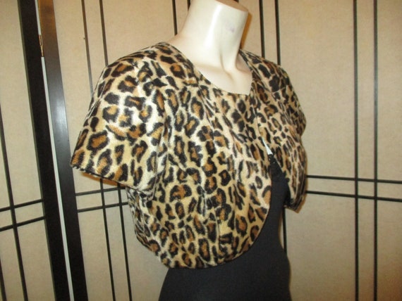 I.N. Studio faux leopard fur bolero jacket - image 4