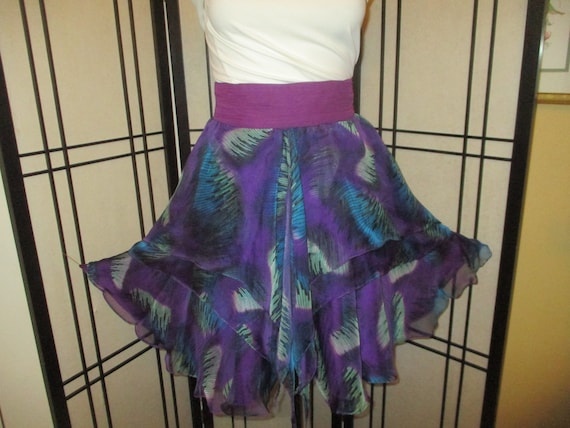 sheer silk layered full circle  skirt - image 1