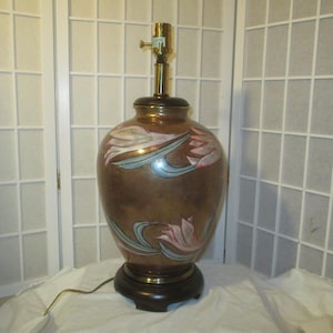 Ethan Allen vintage tall hand painted table lamp base