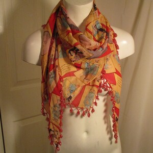 Japenese silk crepe beaded fringe shawl