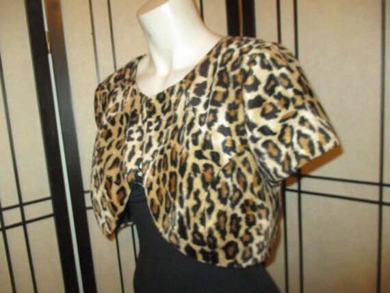 I.N. Studio faux leopard fur bolero jacket - image 7