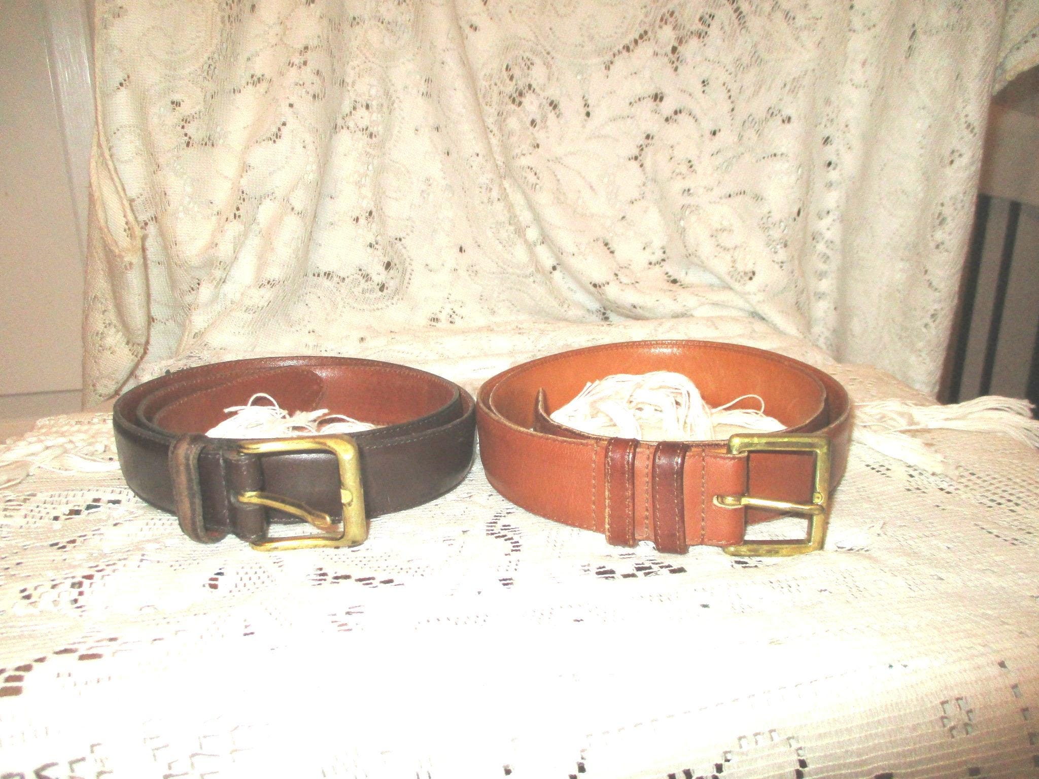 COACH Cream Canvas Belt Vintage Brown Leather Gold-Tone Buckle 36 Coach - Brandclub - Women main image 3