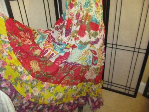 boho tiered cotton patchwork sundress - image 7