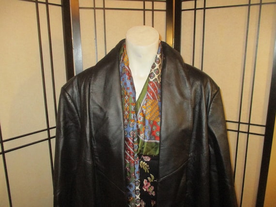 Marvin Richard long leather open front coat - image 2