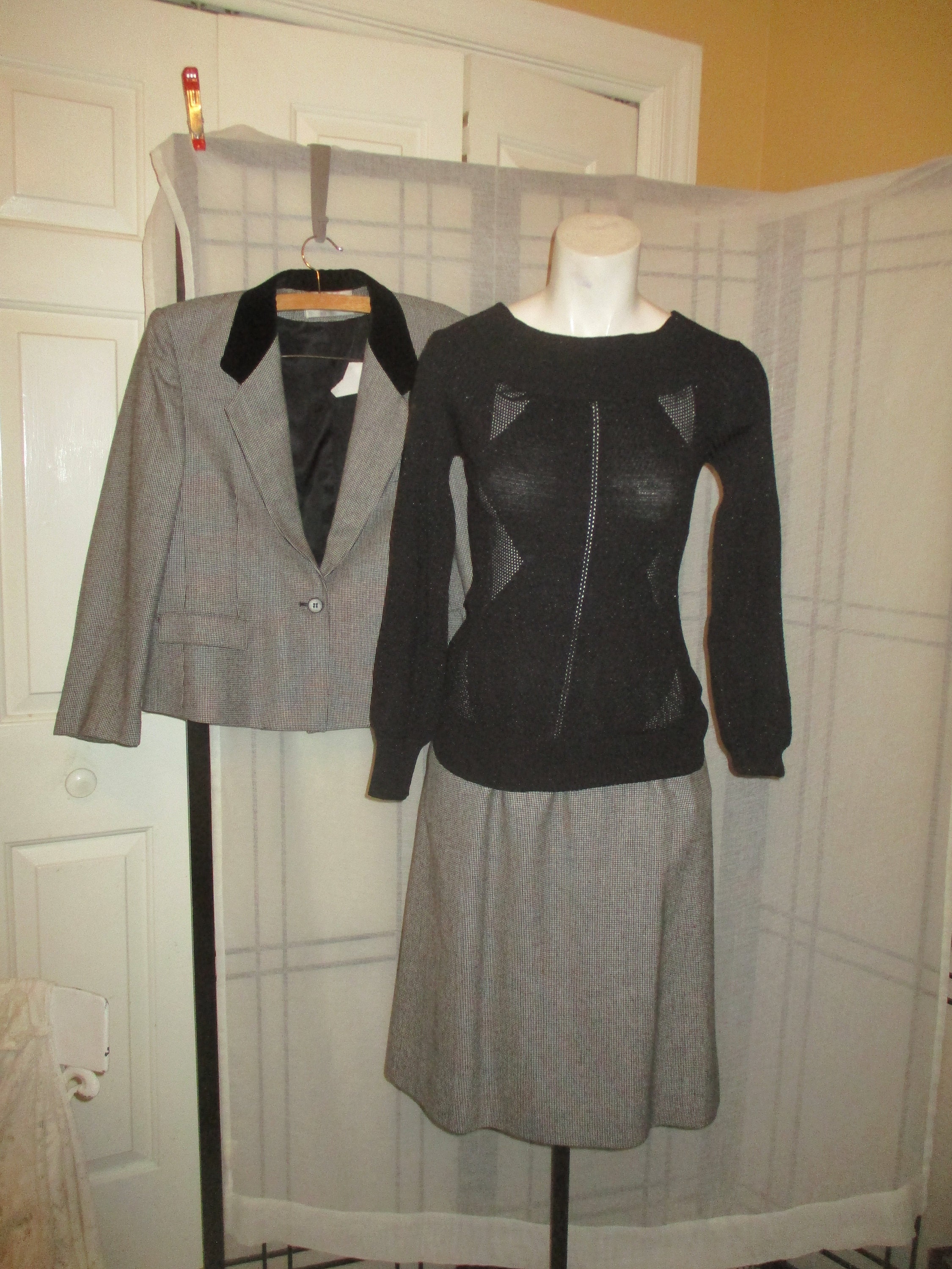 Costume Vintage Evan Picone 2 Pièces (taille 18) - Veste Et Jupe Pour Nettoyage à Sec Uniquement