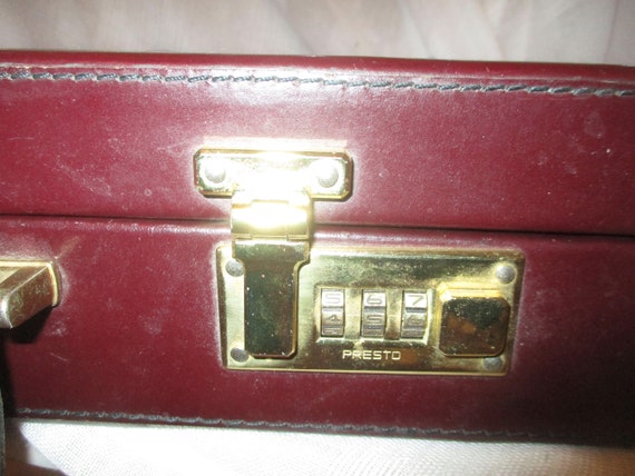 vintage leather briefcase with combination locks - image 6