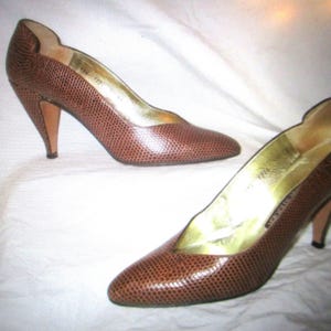 Zapatos de salón vintage Walter Steiger de piel con efecto reptil