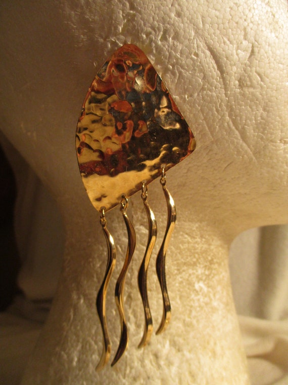 large hammered dangle earrings - image 3
