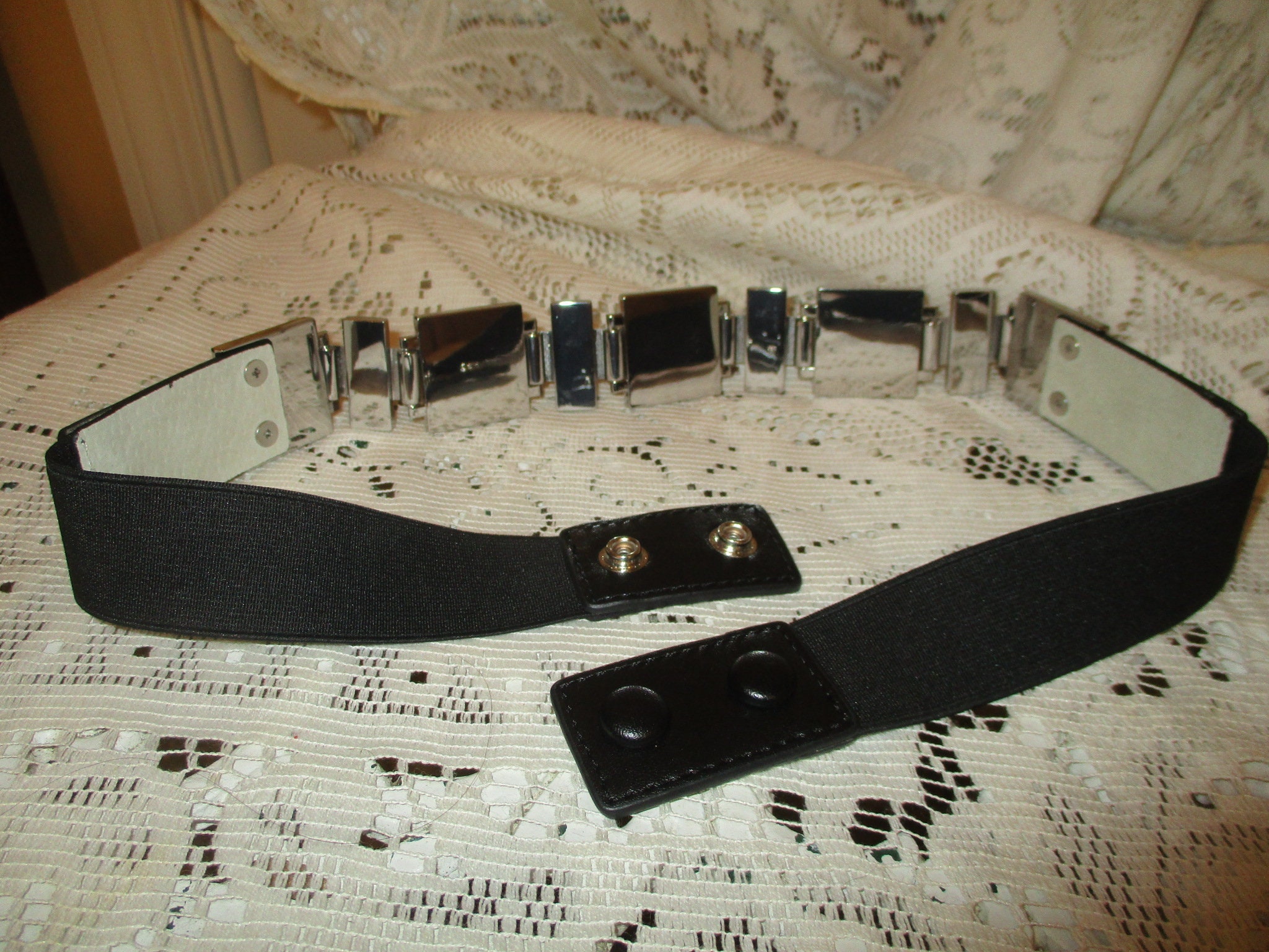 ? Art Deco Metal Stretch Belt c+i AC005-S/M/L Art Deco Enameled Stretch Belt - Etsy main image 2
